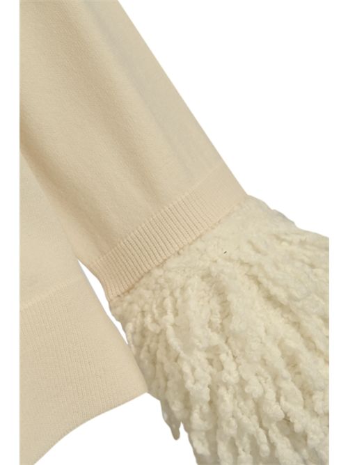 Maglione in lana con frange D. Exterior | 613613LATT